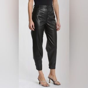Pistola Tammy High Rise Vegan Leather Trouser in Slate Black Women’s Size 22W